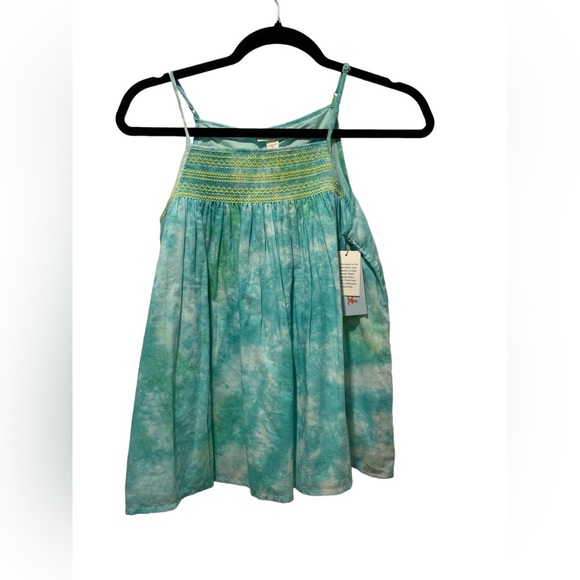 Nwt Cat and Jack Girls Flowy Green Blue Tie Dyed Tank Top Size L - Picture 1 of 4
